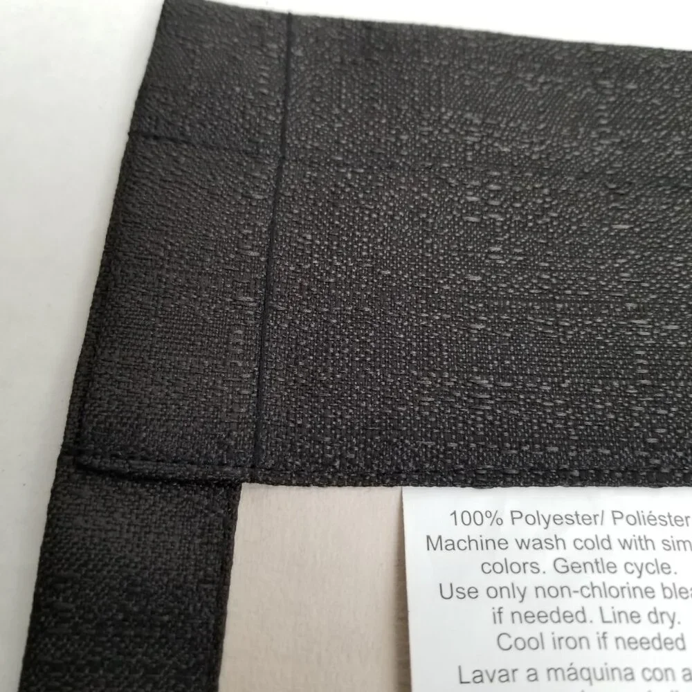 Ellery Homestyles Black Blackout Curtain Panel 42x54 Cream Liner Rod Pocket